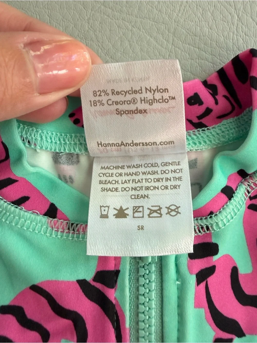 Hanna Andersson Tiger on Green Baby Rashguard Swimsuit size 6-12M - New